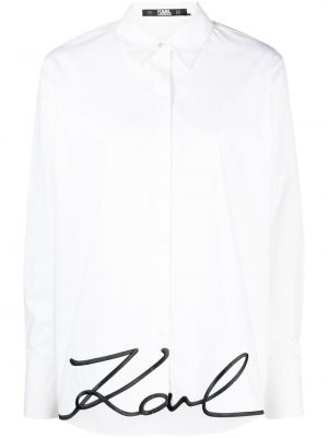 Bombažna srajca z vezenjem Karl Lagerfeld