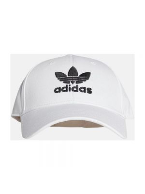 Gorra con bordado de algodón Adidas Originals blanco