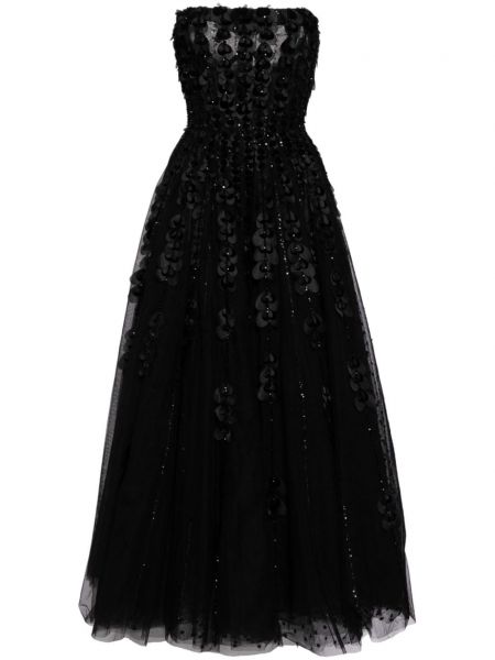 Robe droite en tulle Saiid Kobeisy noir