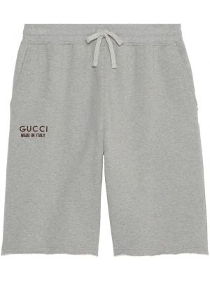 Shorts de sport à imprimé Gucci gris