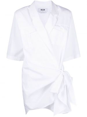Bavlnené košeľové šaty Msgm biela