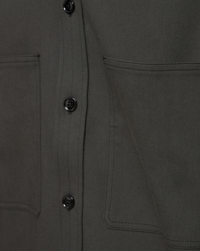 Viskózová bavlnená vlnená košeľa Lemaire čierna
