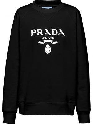 Bluza dresowa z printem Prada, сzarny