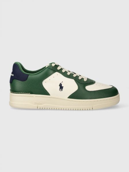 Sneakersy skórzane Polo Ralph Lauren zielone