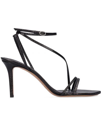 Kožené sandály s potiskem Isabel Marant černé