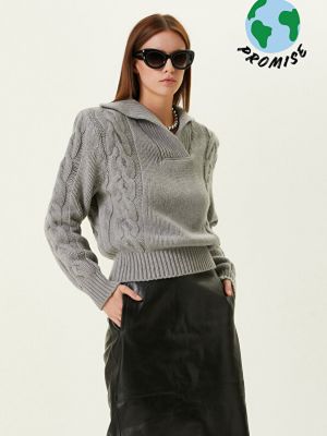 Кашемировый свитер с принтом Magda Butrym серый