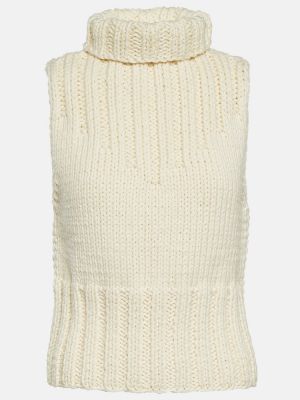 Vilnas džemperis ar augstu apkakli Toteme balts