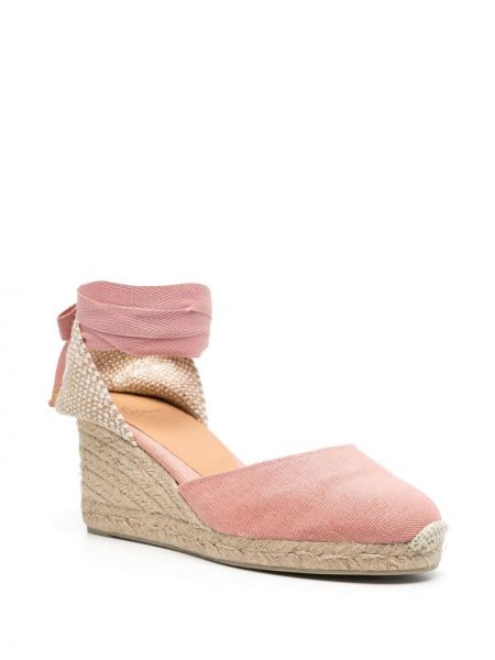 Izliektas platformas kurpes ar papēžiem Castañer rozā