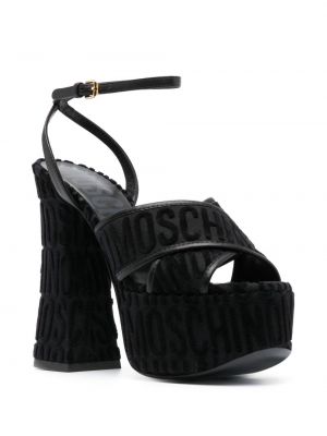 Sandály na podpatku Moschino černé