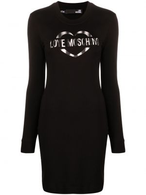 Kleid mit print Love Moschino schwarz
