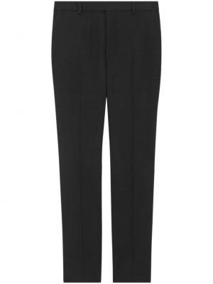 Vlněné rovné kalhoty Saint Laurent černé
