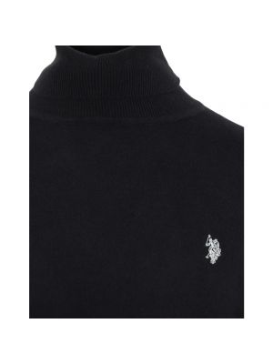 Jersey cuello alto de cachemir de algodón con cuello alto Us Polo Assn negro