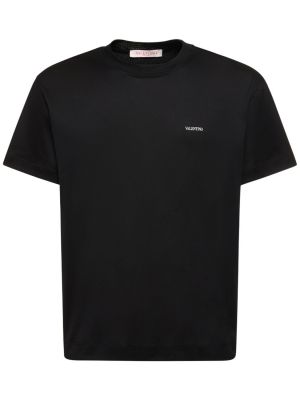 Gestreifte t-shirt aus baumwoll Valentino schwarz