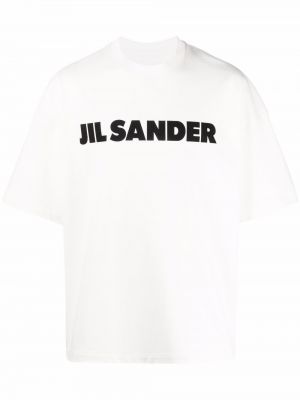 Памучна тениска с принт Jil Sander