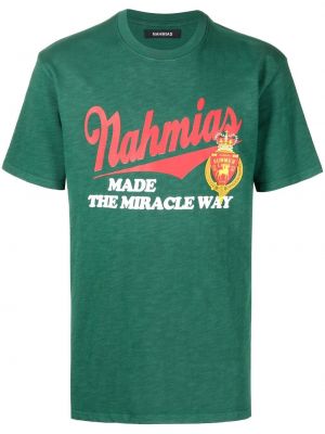 Kokvilnas t-krekls ar apdruku Nahmias zaļš