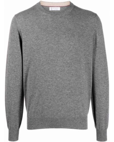 Jersey de cachemir de tela jersey con estampado de cachemira Brunello Cucinelli gris