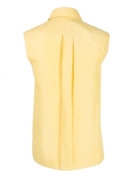 Ärmellos hemd mit plisseefalten Hermès gelb