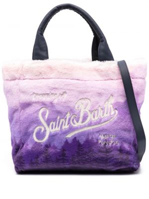 Shopper kabelka s kožíškem Mc2 Saint Barth fialová
