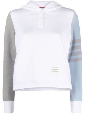 Βαμβακερός φούτερ με κουκούλα Thom Browne λευκό