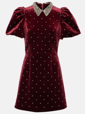 Czerwona aksamitna sukienka mini Rebecca Vallance