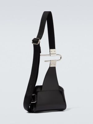 Kožená crossbody kabelka Givenchy čierna