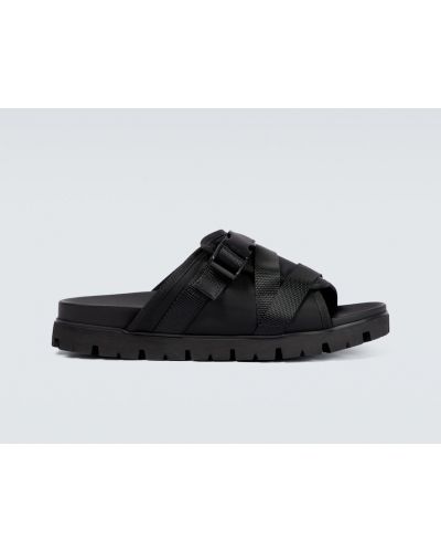 Nylonové sandále Prada čierna
