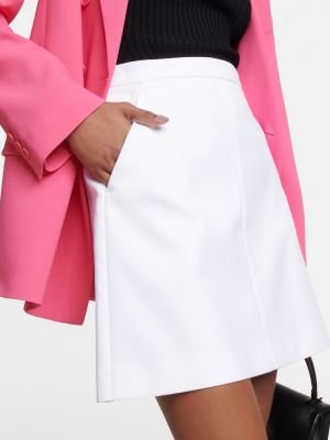 Βαμβακερή φούστα mini με ψηλή μέση Redvalentino λευκό