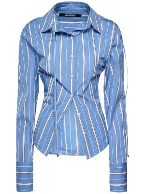 Pruhovaná bavlnená košeľa Jacquemus modrá