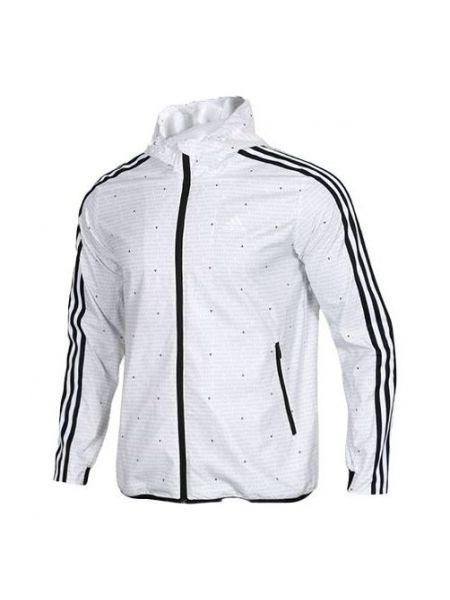 Плетеная куртка с капюшоном Adidas белая