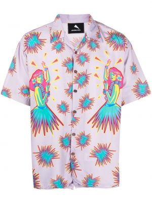 Košile s potiskem Mauna Kea fialová