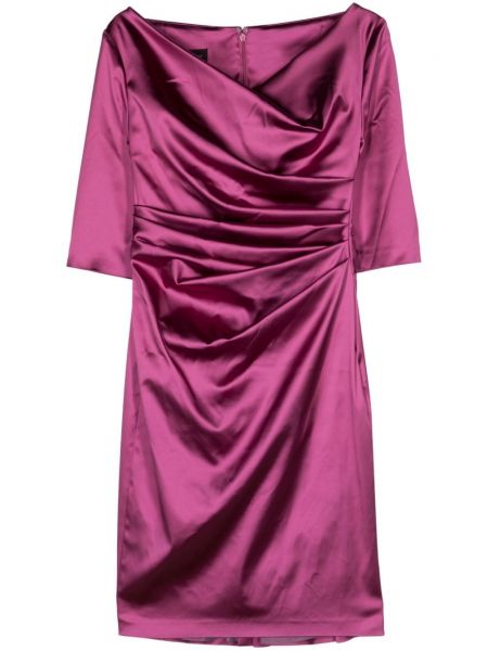 Сатенена права рокля Talbot Runhof розово
