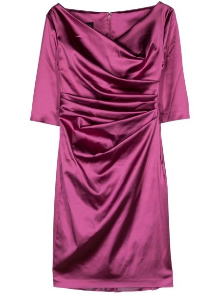 Rochie dreaptă din satin Talbot Runhof roz