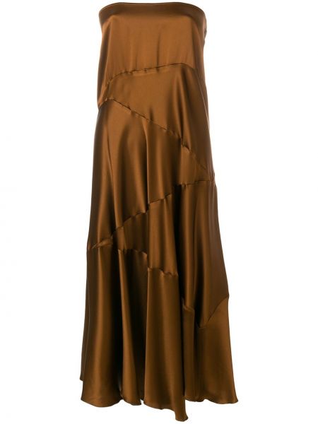 Viskózové midi šaty Romeo Gigli Pre-owned - hnědá