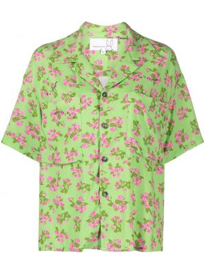 Camisa de flores manga corta Natasha Zinko verde