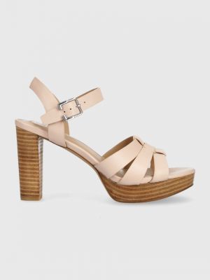 Kožené sandály Lauren Ralph Lauren růžové