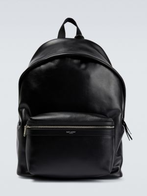 Городской кожаный рюкзак Saint Laurent черный