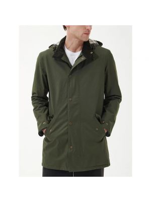 Abrigo de invierno de algodón con capucha impermeable Barbour verde
