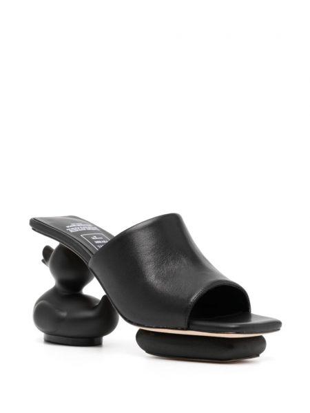 Kožené sandály na podpatku Maison Mihara Yasuhiro černé