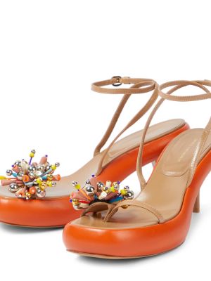 Kožené sandále Dries Van Noten oranžová