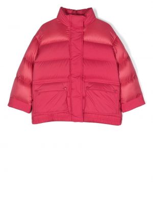 Péřový kabát Moncler Enfant - růžová