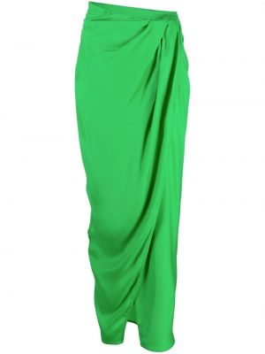 Hedvábné dlouhá sukně s vysokým pasem na zip Gauge81 - zelená