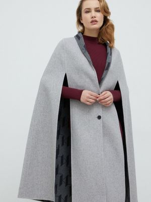 Вълнено палто с изолация Karl Lagerfeld сиво