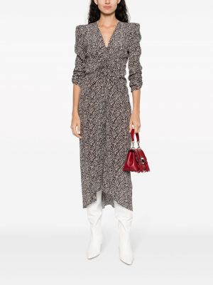 Midi šaty s potiskem s abstraktním vzorem Isabel Marant