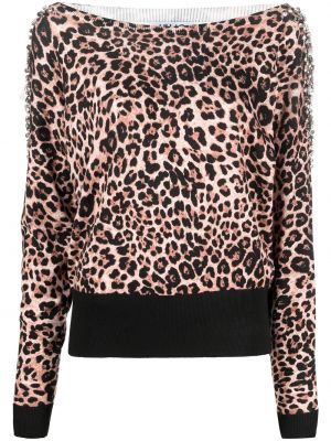 Pullover mit print mit leopardenmuster Liu Jo braun