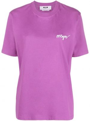 Brodert t-skjorte Msgm lilla