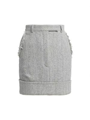Твидовая юбка мини Thom Browne серая