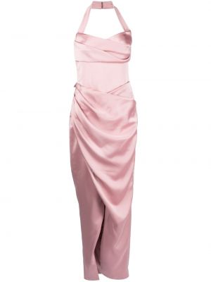 Večernja haljina s draperijom Rasario ružičasta