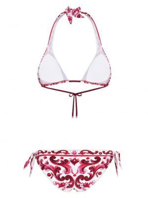 Bikini à imprimé Dolce & Gabbana blanc