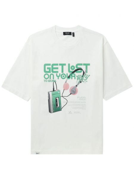 T-shirt aus baumwoll mit print Five Cm weiß