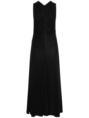 Viszkóz hosszú ruha Bottega Veneta fekete